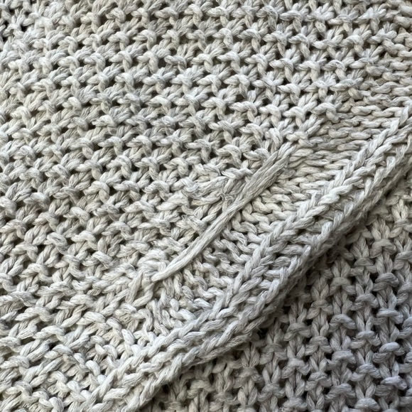 Free People sweater loose cotton knit wide neck sweater oatmeal gray medium - Picture 11 of 11